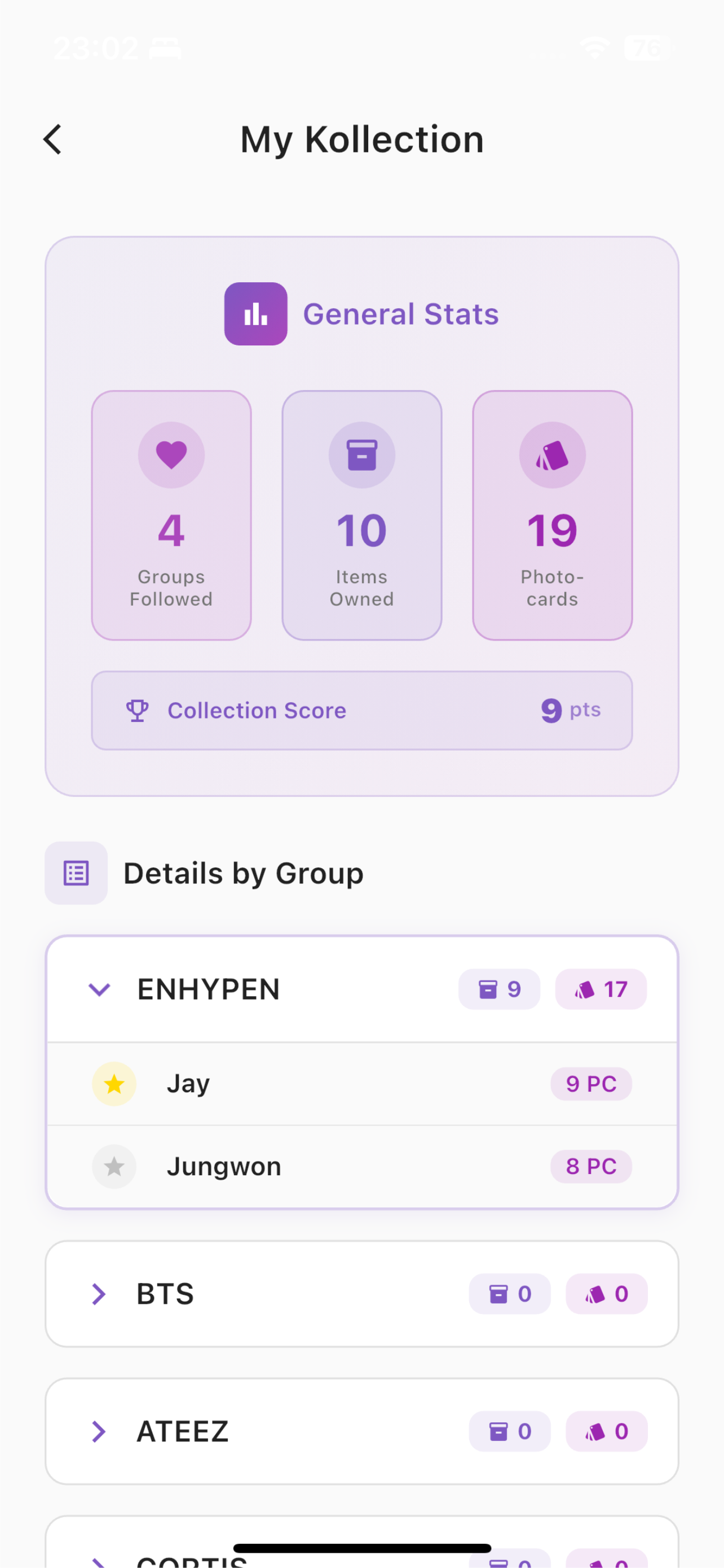 Collection stats